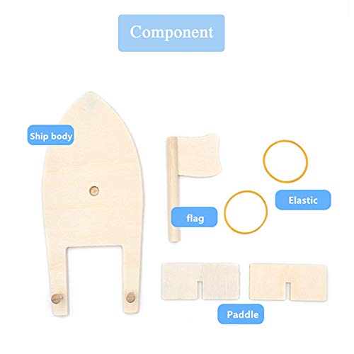 Drawing Wooden Sailboats Home DIY Education Toy Creative Painted White Models Children's Coloring Handmade DIY Boats Toy(3pack)