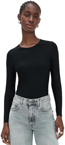 Splendid Women's 1x1 Crew Neck Tee, Black, XXS at Amazon Women's