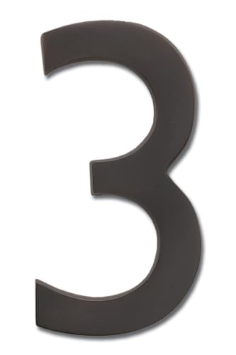 Architectural Mailboxes 3585DC-3 Brass 5-Inch Floating House Number 3, Dark Aged Copper