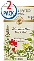 Celebration Herbals Organic Marshmallow Leaf and Root Tea Caffeine Free -- 24 Tea Bags Each / Pack of 2