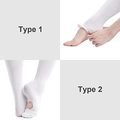 Hicdaw 4Pairs Dance Tights Ballet Tights Footed Tights for Girls (Small)