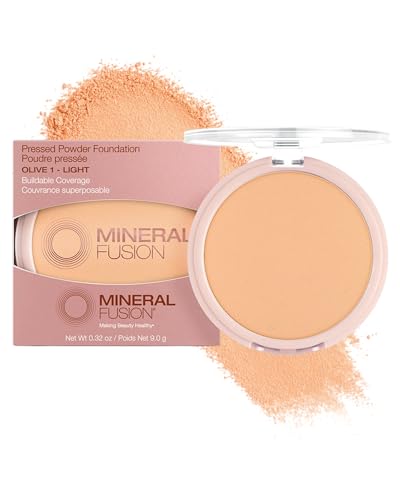 Mineral Fusion Pressed Powder Foundation - Matte Finish Face Powder for Light S…