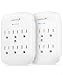 Fosmon 6-Outlet Power Strip Surge Protector 900 Joules, Wall Mount Adapter Tap, Multi-Plug Outlet Wall Charger Extender, Charging Station, ETL Listed for Home, Dorm Room & Office (2 Pack) - White