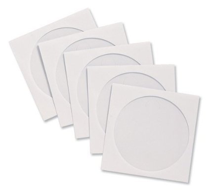 300 x High Grade White CD/DVD/Bluray Paper Disc Sleeve Envelopes with Clear Window by Dragon Trading