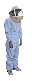Mann Lake CL632 Cotton/Polyester Deluxe Bee Suit with Zipper Veil, Large