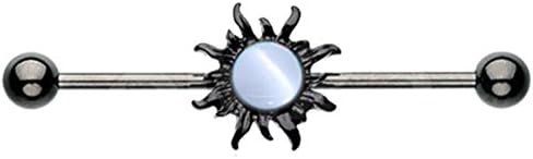 14 Gauge 38mm Blackline Blazing Sun Industrial Barbell