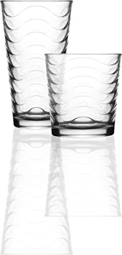 image for Circleware 40139 Pulse Huge 16-Piece Glassware Set of Highball Tumbler