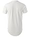 Mens Hipster Hip Hop Basic Long T-Shirt with Zipper Trim (Medium, 1rd03_White)