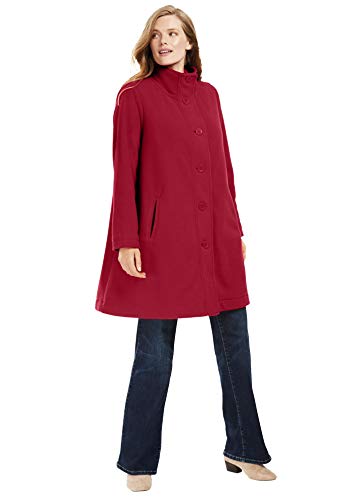 plus size fleece swing coat