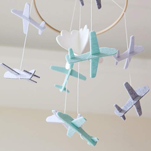 Baby Crib Mobile by Baby Sanda Airplanes and Cloud Nursery Decor