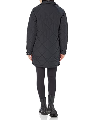 AMAZON ESSENTIALS WOMEN’S RELAXED-FIT RECYCLED POLYESTER MID LENGTH PUFFER COAT (AVAILABLE IN PLUS SIZE) (PREVIOUSLY AMAZON AWARE), BLACK, XX-SMALL