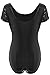 JustinCostume Womens Shiny Metallic Dancewear Cap Sleeve Scoop Back Leotard
