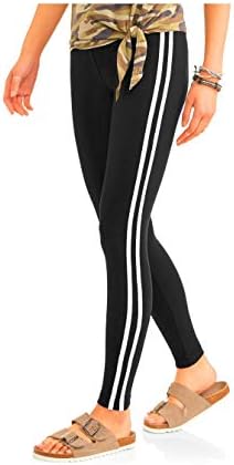 No Boundaries Black Soot Solid Super Soft Ankle Legging with Side Stripe