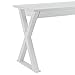 Walker Edison Lawrence Urban Industrial X Leg Glass Top Computer Desk, 48 Inch, White