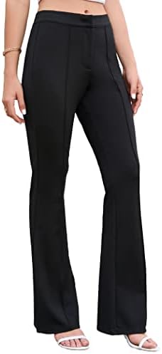 Famulily Women High Rise Tummy Control Flared Pants Zipper Up Stretch Pant  for Dressy, Black, M price in UAE | Amazon UAE | kanbkam