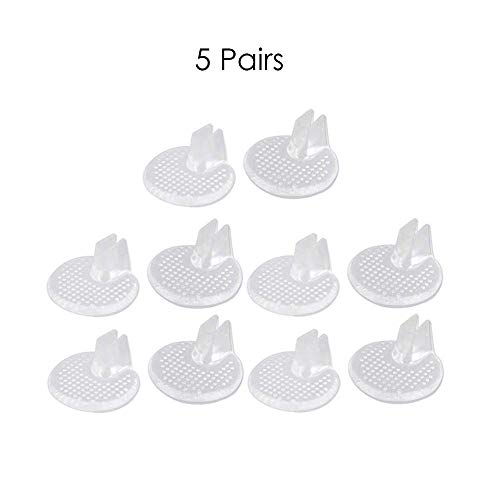 MOGOI 5 Pair Silicone Gel Clear Sandal Thong Toe Protectors Pad Sandal Flip-Flop Toe Guards Cushions Antislip Shoes Grip Pads