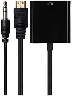 Maplin Mini HDMI Male to VGA Female Adapter 3.5mm Jack USB Power Port, 0.15m Cable, Black - Image 3