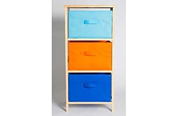 3 Drawer Canvas Storage Unit Boys Amazon Co Uk Kitchen Home