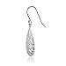 Hoops & Loops 925 Sterling Silver Teardrop Filigree Dangle Hook Earrings for Women, Silver, Yellow and Rose Gold Flashed Sterling Silver