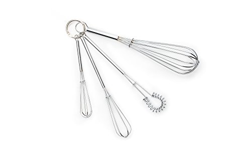 Fox Run 16607 Mini Whisks, Chrome Plated, Set of 4