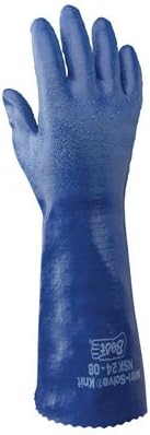 SHOWA Best NSK-24 14" Nitrile Gloves with Rough Finish And Gauntlet Cuff - Size: Small
