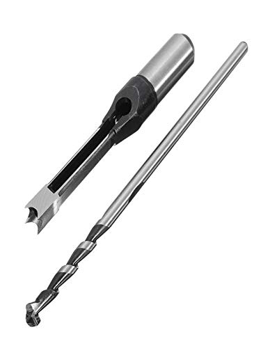 Ljnuanrg Woodworking Square Hole Drilling,Square Hole Mortiser Drill Bit Mortising Chisel Electric Drill Tools (Silver, 12.7mm)