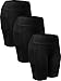 NELEUS Women's 3 Pack Athletic Shorts for Running Yoga Gym Workout Tummy Control Workout with Pocket,9005,Black,US M