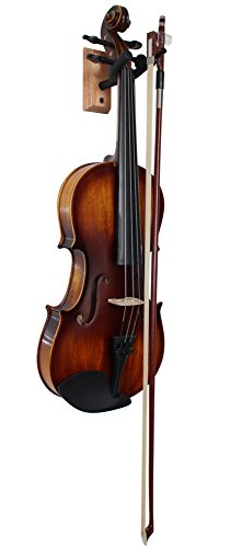Vizcaya Hardwood Home & Studio Wall Mount Violin Hanger with Bow Holder(VLH30)