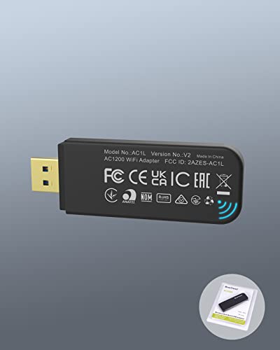 BrosTrend WiFi Adapter Linux 1200Mbps, WiFi USB Linux for Ubuntu, Kali, Mint, Debian, Kubuntu, Mate, Zorin, PureOS, Raspberry Pi, Windows etc. Dual Band 5GHz 867Mbps + 2.4GHz 300Mbps, USB3.0