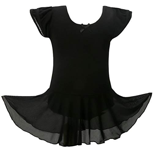 Bosowos Girls Skirted Leotard Flutter Sleeve Ballet Dancewear Cotton Front Lined for Kids Little Girl - Thumbnail 7