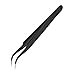 AKOAK 4 Pcs ESD Tweezers Set Anti-Static Tweezers Stainless Steel Tweezers for Eyelash Extension,Electronics, Jewelry-making - Straight and Curved Tip Tweezers - Black
