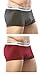 Italian Designed Trunks 2 Pack KRONIS Mens Underwear Premium 180gsm Cotton, Medium, Charcoal Grey + Maroon
