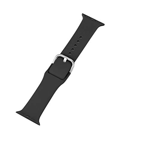 QUICATCH Compatible with iWatch Series 1/2/3/4 42/44MM Replacement Watch Band Sports Soft Silicone Wristband Strap Small Size(Black)