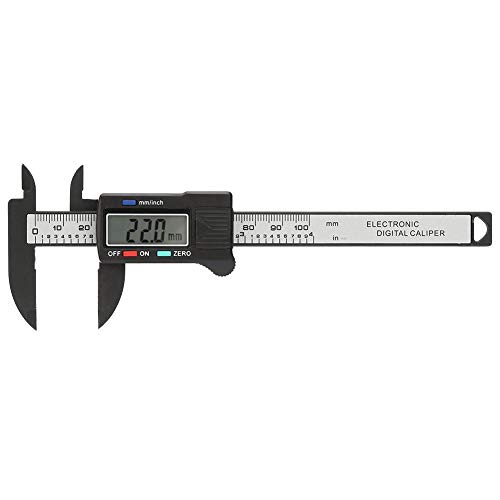 Electronic Digital Vernier Caliper, Carbon Fiber Waterproof Digital Caliper with Extra-Large LCD Screen and 100mm Metric/Fraction Conversion
