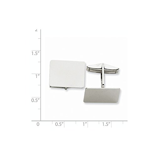 14K WG Rectangular Cuff Links