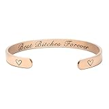 Friendship Bracelet Gift-Ready Rose Gold Bracelet (Best Bitches Forever - 1 Pack)