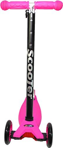 Adjustable Height kid mini Scooter, Adjustable Handle Bar, 4 Years and Up with T-Bar Handle 130lb Weight Limit Kick Scooter, Easy-to-steer, Smooth Ride &amp; (Pink)