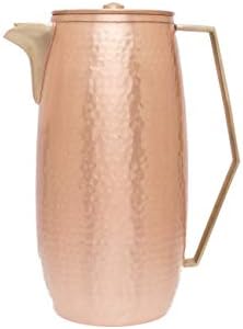 De Kulture Pure Copper Handcrafted Jug Pitcher With Lid 1.25 Ltr - 7.5x3.5x9 LWH (Inches) For Good Health Ayurveda Ideal For New Year Birthday gifts(Brown)