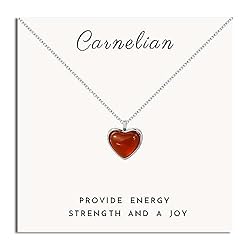 SmileBelle Red Heart Necklace Carnelian Necklace