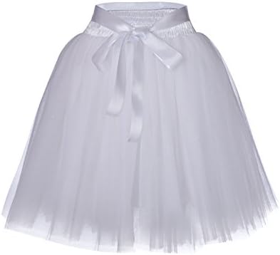 Women's High Waist Adult A-Line Tulle Skirt for Bridesmaid/Wedding Flower Girl Gown Prom Party