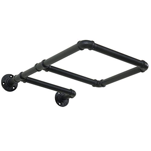 MyGift Wall Mounted Black Metal Pipe Exercise Ball Holder, Yoga Ball