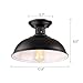 HMVPL Industrial Close to Ceiling Lamp, Metal Black Semi Flush Mounted Pendant Lighting Fixture Farmhouse Edison Light for Kitchen Island Dining Room Foyer Hallway Entryway (Set of 2)