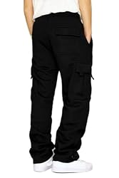 Men's Cargo Sweatpants Casual Fleece Joggers Loose