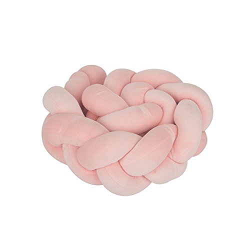 STLY 100 cm Braided Crib Bumper Knot Pillow Knot Cushion Cradle Bumper Nursery Decor Crib Bedding Newborn Gift Decorative Pillow Cot Bumper