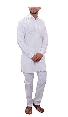royal men's white linen kamiij pyjama set
