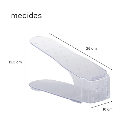 Kit Organizadores de Sapatos Paramount Ajustável Empilhável Economiza Espaço Organizador de Calçados para Guarda Roupa Armário Sapateira Plástico Resistente Antiderrapante Fácil Montagem Unissex (10)