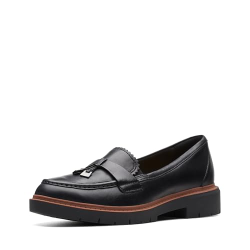 Clarks Black's Westlynn Bella Loafer, Black Leather, 6.5 Medium US