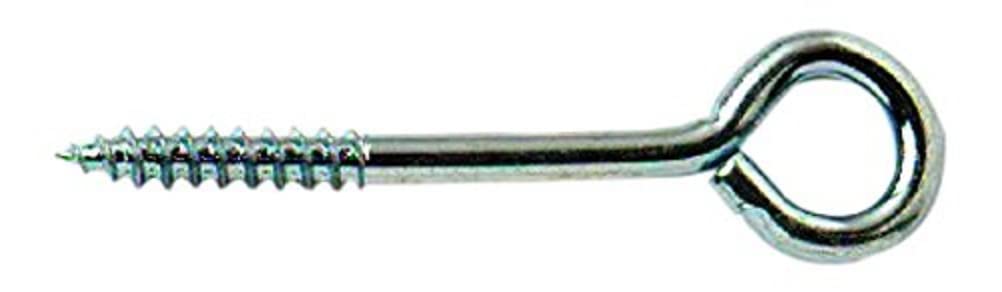 Merriway BH04759 (20 Pcs) 75mm (3 inch) BZP Steel Screw In Vine Eyes - Pack of 20 Pieces