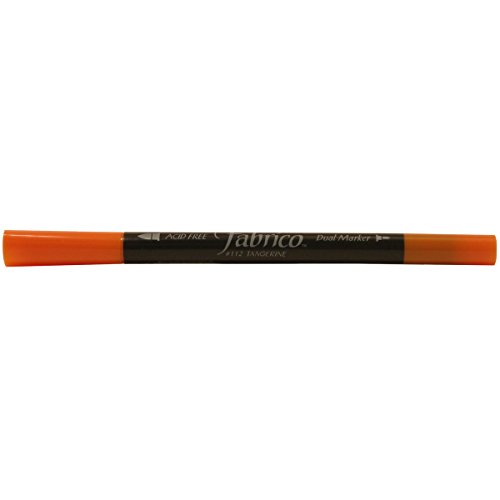 Tsukineko Dual-Ended Fabrico Marker Color-Fast, Tangerine