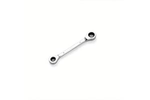 8-10 mm Reversible Universal Ratcheting Wrench Matte Chrome Plated Cr-V Steel 72 Tooth Ratchet Spanner Crooked for Narrow Spa
